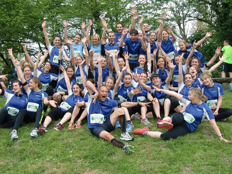 Etudiants du groupe sport de l'ADES après une course